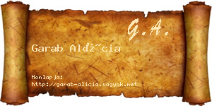 Garab Alícia névjegykártya